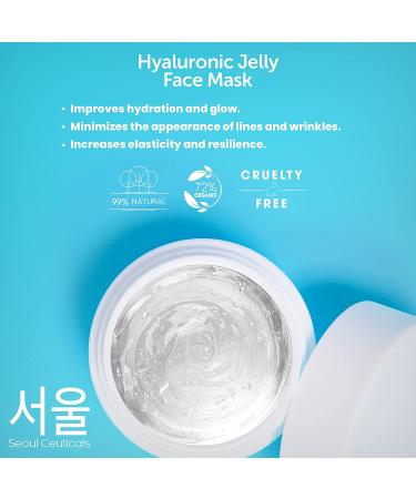 Korean Hyaluronic Acid Jelly Mask | Rice Bran + Rosehip + Vitamin B5 | Anti-Aging K Beauty Spa Mask for Glowing Skin - Buy Online on GoSupps.com