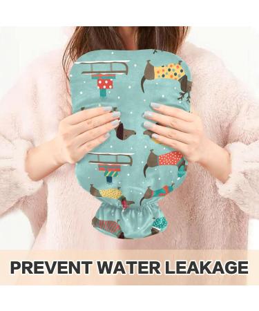 Hot Water Bottle with Dachshund Cover | 2L Heating Bag for Pain Relief & Hand Warming - Buy Online on GoSupps.com