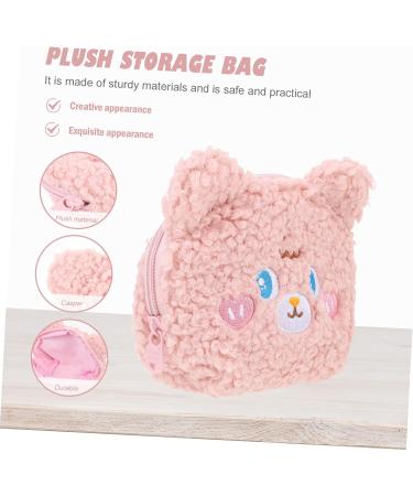 FRCOLOR Plush Cosmetic Bag Zipper Wallet Travel Organizer for Women - Pink 15.5X12X5.5CM - Buy Online on GoSupps.com