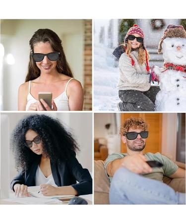 3 Pieces Eye Trainers: Perforated Glasses for Vision Improvement & Relaxation | Foldable & Comfortable Black Raster Glasses - Buy Online on GoSupps.com