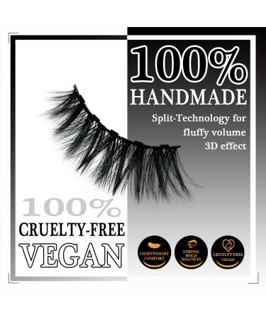 Magnetic Eyelashes - Reusable Volume Long Cat Eye Faux Mink Lashes with Eyeliner | 60 Wears Dramatic Cruelty-Free & Vegan - Buy Online on GoSupps.com