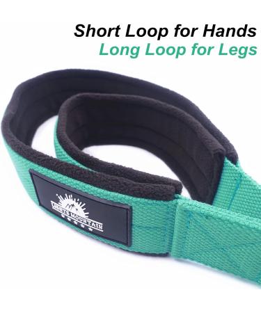 Lights Mountain Pilates Double Loop Straps - 1 Pair, D-Ring Handle, Yoga Exercise Accessories for Home Gym - Lake Green M - Buy Online on GoSupps.com