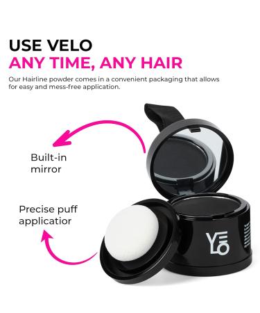 VELO Hairline Powder | Conceal Thinning Hair & Gray Roots | Stain-Proof Fibers for Men & Women - Dark Brown - Buy Online on GoSupps.com