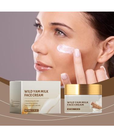 Wild Yam Cream with Milk for Hormone Balance Organic Wild Yam Root Extract Rice and Avena Sativa Hydrating Face Cream 50g - Buy Online on GoSupps.com