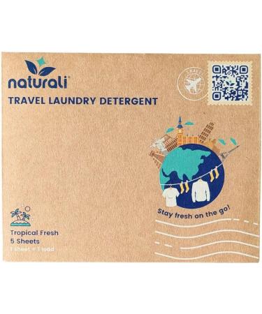 Naturali Eco Travel Laundry Detergent Sheets - 5-Pack | Compact & Convenient for International Travel & Cruise Ships - Buy Online on GoSupps.com