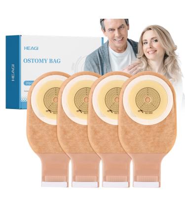 Heagimed One-Piece Colostomy Bags 20pcs Drainable Pouch Ostomy Stoma Bags with Hook and Loop Closure for Ileostomy Stoma Care Cut-to-Fit Max 60mm