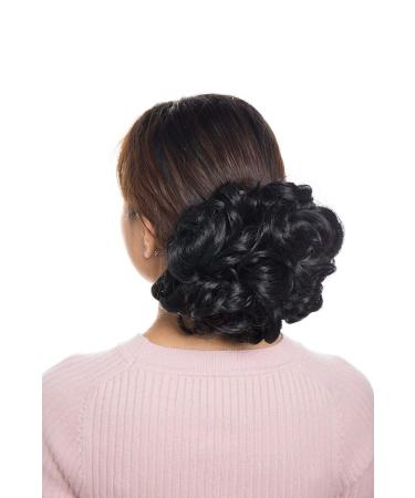 Fashion Undulating Hair Extensions | Wavy Hair Tendrils & Messy Buns | Voluminous Black Ponytail Scrunchies - Buy Online on GoSupps.com