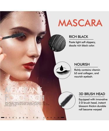 4D Silk Fiber Lash Mascara - Waterproof, Smudge-proof, Lengthening & Thickening - Long Lasting & Hypoallergenic Formula - Black 1.4oz - Buy Online on GoSupps.com