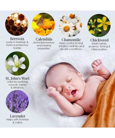 Happy Bum Bum Diaper Baby Balm - 100% Natural Calendula Chamomile Lavender Herbal Infused Moisturizer - for Eczema & Dry Skin - Handmade & Cruelty-Free - 4 oz - Buy Online on GoSupps.com