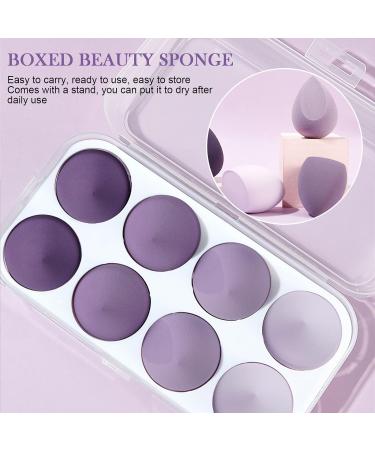 AUAUY 10 Pcs Makeup Sponges Blender Set 8 Pcs Professional Beauty Sponge Foundation Blending Blender with 1 Sponge Holder 1Powder Puff Multi-colored Makeup Sponges for Cream Liquid and Powder 8pcs-Purple - Buy Online on GoSupps.com