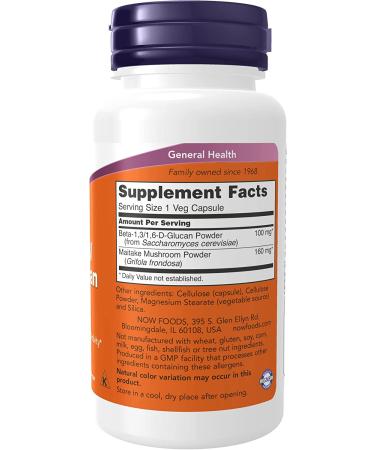 Now Foods Beta-1316-D-Glucan 100 mg - 90 Veggie Capsules for Immune Support - Buy Online on GoSupps.com