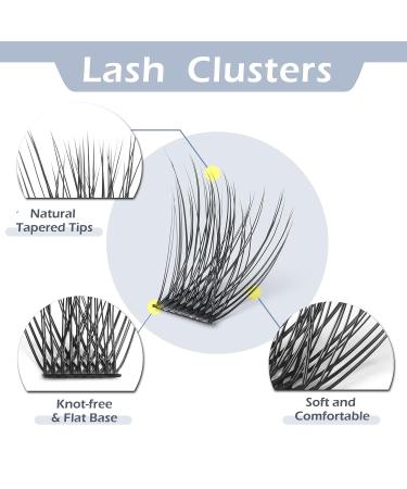 IKVVOM Cluster Lashes 10-16mm 120Pcs Mix Wispy C Curl Volume DIY Eyelash Extensions - Buy Online on GoSupps.com