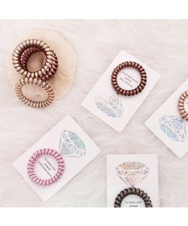 Set of 6 Pink Coil Spiral Hair Ties - Bachelorette Party Favors & Bridesmaid Gifts - Buy Online on GoSupps.com