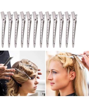 Flzonhut 12-Piece Silver Hair Clips Set - Durable Alligator Hair Clamps for Women & Girls | Perfect for DIY Hair Styling - Buy Online on GoSupps.com