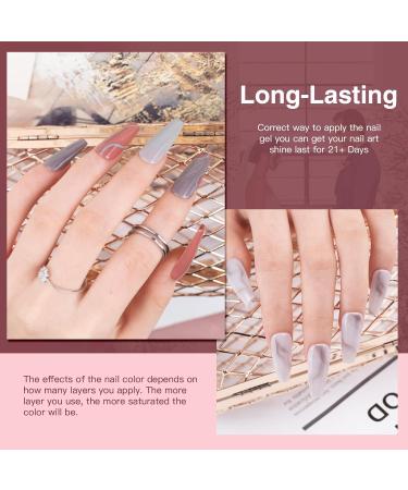 AUBSS Autumn Gel Nail Polish Set - 6 Popular Pastel Colors for Autumn & Winter - Soak Off LED Lamp Kit for DIY Manicure - Great Gift for Home Collection - Grey Pink Nude - Buy Online on GoSupps.com