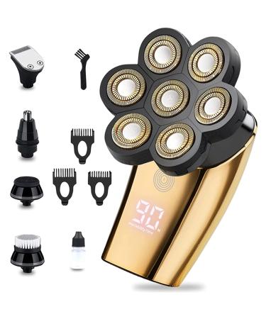 Electric Razor for Men Electric Shaver Cordless 7 in 1 Rechargeable Shaver for Bald Head Men Shaver Grooming Kit with Nose Hair Trimmer Hair Clipper