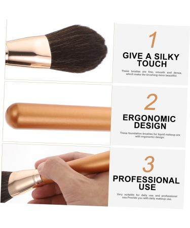 Set of 2 Make-Up with Wooden Handle Brush Mixing Foundation Makeup Brush Fluffy Makeup Brush Multifunctional Cosmetic Brush Professional Foundation Brush for Makeup - Buy Online on GoSupps.com