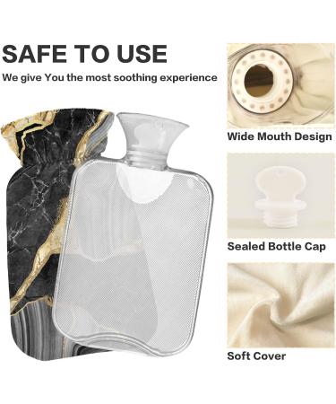 Golden Black Marble Heat Bottle - Pain Relief | 1L Hot Water Bottle for Adults & Children - Buy Online on GoSupps.com