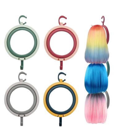 Hanging Wig Stand 4 Pack Portable Wig Hanger for Multiple Wigs for Storage and Display Collapsible Wig Dryer Holder for All Wigs and Hats Holder (Wig Stand)