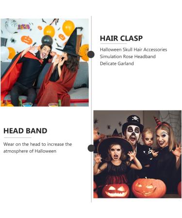 Minkissy Halloween Flower Headband Mexican Rose Flower Crown Skull Headpiece dia de los muertos Flower Crown (Red) - Buy Online on GoSupps.com