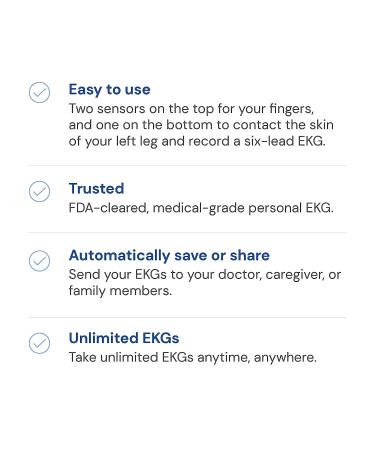 KardiaMobile Personal EKG Heart Rate Monitor - Detects Irregular Heartbeats - 6 Leads - Record EKGs at Home - 1 Year Access - Compatible with Most Smartphones - Buy Online on GoSupps.com