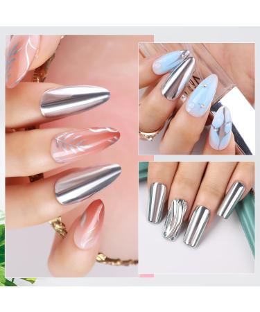Makartt Mirror Shine Gel 8ml Silver Chrome Metallic Gel Nail Polish Soak Off UV/LED Painting Gel for 3D Mirror Effect Lines Drawing Nail Art DIY Silver-8ml Mirror Shine Gel - Buy Online on GoSupps.com