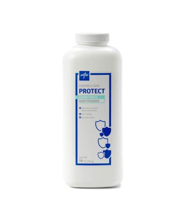 Medline Soothe & Cool Cornstarch Body Powder, Helps Soothe Skin and Absorb Odors, 14 oz (Pack of 12) 14 oz.