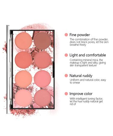 Beteligir 8 Colors Face Blush Palette - Matte & Shimmer Professional Makeup for Women & Girls Lightweight Contour & Highlight - International Shipping Available - Buy Online on GoSupps.com