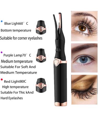 Shop Heated Eyelash Curlers - Rechargeable 2-in-1 Clip-Type & Comb Curler 3 Temperature Modes - Perfect for International Shipping - Buy Online on GoSupps.com