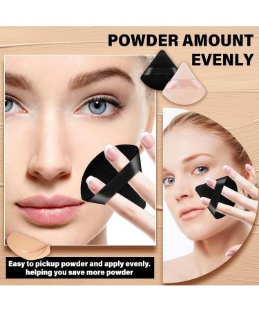 Sibba 4 PCS Triangle Powder Puffs - Washable & Reusable Makeup Sponges for Face & Body - Soft Plush Powder Sponge for Wet/Dry Makeup - Black&Nude - Buy Online on GoSupps.com