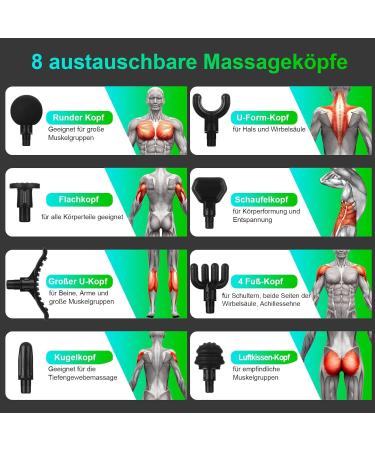 Massage Gun - High-Speed Hand Massager with 32 Speeds & 8 Heads for Neck & Shoulder Relief - International Shipping Available - Buy Online on GoSupps.com
