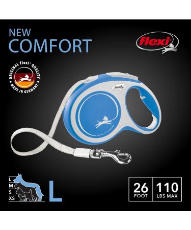FLEXI New Comfort Retractable Dog Leash - 26 ft for Dogs up to 50 kg - Large Blue/Pastel Blue | International Shipping Available - Buy Online on GoSupps.com
