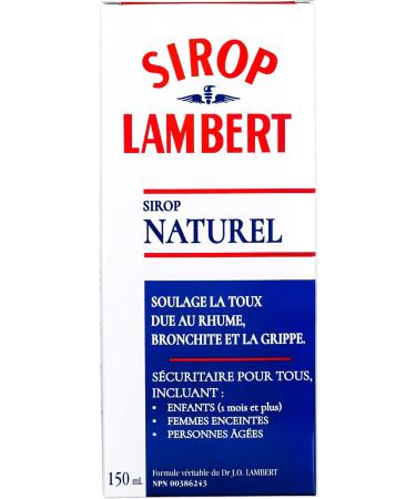Lambert Syrup - Natural Cough Syrup - Reliefs Cough due to Colds Bronchitis and Flu - Effective for Dry and Wet Cough Safe for Children (Sirop Lambert) (150ML) - Buy Online on GoSupps.com