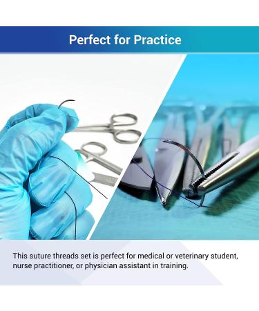 Suture Training Kit for Medical, Dental, Vet Students - Large Silicone Pad with Tools & Needles for Demonstration - Buy Online on GoSupps.com