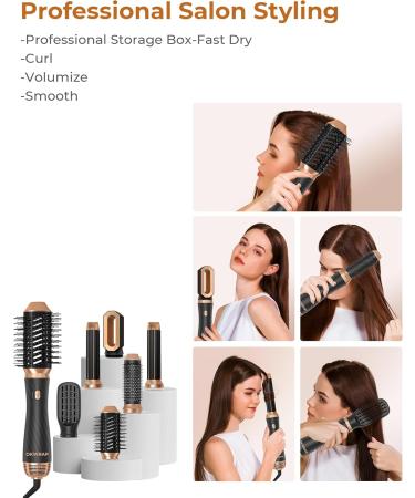 Buy Airstyler 6 in 1 - Versatile Hair Styler with 6 Attachments for Smoothing Drying Curls & Volume - International Shipping Available! - Buy Online on GoSupps.com