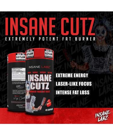 Insane Labz Insane Cutz Fat Burner with AMPiberry - 45 Capsules - Buy Online on GoSupps.com