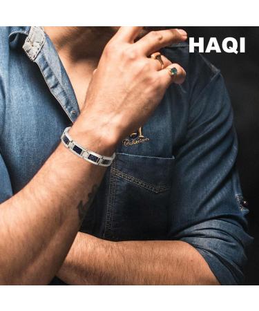 HAQI Titanium Magnetic Bracelet for Men | Magnetic Therapy Arthritis Bracelet with Strong Magnetism & Blue Carbon Fiber - International Shipping Available - Buy Online on GoSupps.com