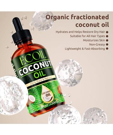 ECOIL 100% Pure Fractionated Coconut Essential Oil - 4 oz for Diffusers & Humidifiers | Natural Household Use - Buy Online on GoSupps.com