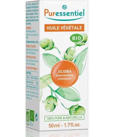Pure Essentiel Organic Jojoba Oil - 100% Pure & Natural Cold-Pressed Vegan - Nourish Hair Skin & Nails - 50ml - Buy Online on GoSupps.com
