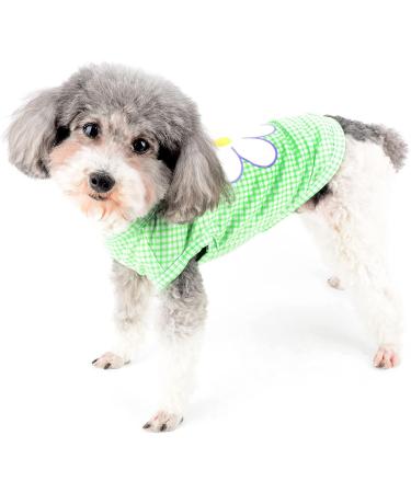 Zunea Dog Shirts for Small Dogs Soft Cotton Summer T-Shirts Plaid Flower Puppy Vest Clothes Breathable Basic Shirt Pet Girl Boy Cool Tank Top Chihuahua Yorkshire Terrier Apparel Green M M green - Buy Online on GoSupps.com