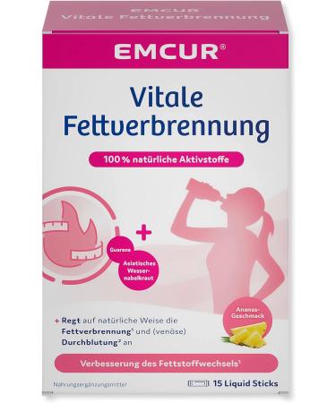 EMCUR Vital Fat Burning with Guarana & Asian Water Tab | Natural Weight Control & Metabolism Support | Delicious Pineapple Flavor - Buy Online on GoSupps.com