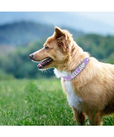 Personalized Bling Rhinestone Dog Collar - Custom Glitter Crystal Collar for Small Medium & Large Dogs - Senristar (Purple M: 2cm Width 32-38cm Neck) - Buy Online on GoSupps.com
