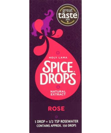 Holy Lama Spice Drops Rose Extract Great Taste Awards. Natural Cooking Ingredient Sweet and Confectionery Recipes Cocktails 1 x 5ml Bottle