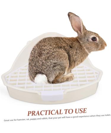 BESPORTBLE Rabbit Triangle Toilet Pet Litter Basin Pet Potty Guinea Pig Litter Tray Abs White 25.00X19.00X10.00CM White - Buy Online on GoSupps.com