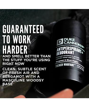 Duke Cannon Trench Warfare Antiperspirant + Deodorant for Men - Bergamot & Black Pepper 2.75 Oz - Buy Online on GoSupps.com