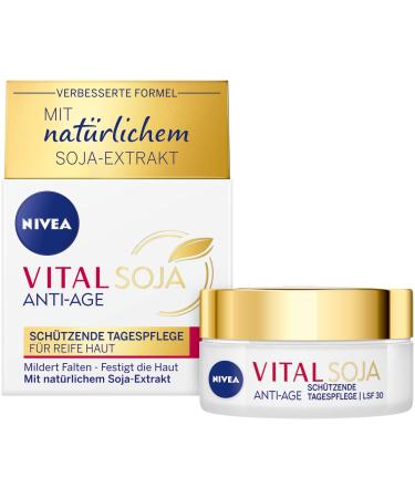 NIVEA VITAL Soja Day Protection SPF 30 (50 ml), firming formula with natural soy extract, moisturizing with high protection for reduced wrinkles