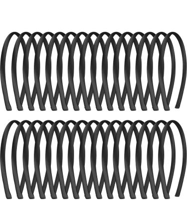 Duufin 30 pieces hairbands satin 1 cm satin headbands for girls women black 1CM black - Buy Online on GoSupps.com