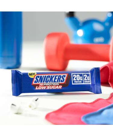 Snickers Milk Chocolate Low Sugar Protein Bars (12 x 57g) - 20g Protein High Energy Snack - Buy Online on GoSupps.com