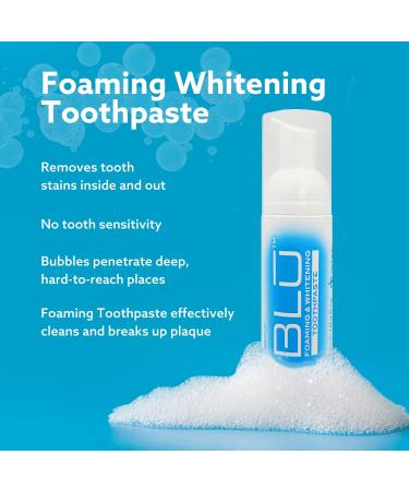 GO SMILE BLU Foaming Whitening Toothpaste - Light Activated Stain Removal & Enamel Whitening Formula - Mint Flavor 2.3 oz - Buy Online on GoSupps.com