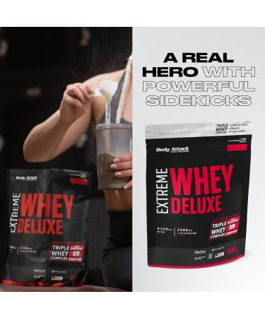 Body Attack Extreme Whey Deluxe - Strawberry Cream 900g | Premium Protein Powder - CFM Whey Isolate - Low Fat & Sugar - Made in Germany - International Shipping - Buy Online on GoSupps.com